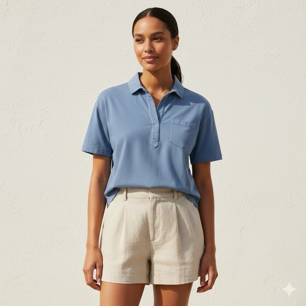 Orvis Women XS Blue Polo Pima Cotton Modal Golf Travel Athleisure Casual